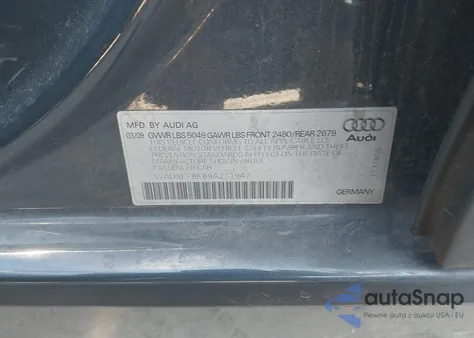 2009 Audi A4 2.0T Avant from USA, damaged, VIN WAUXF78K89A211947